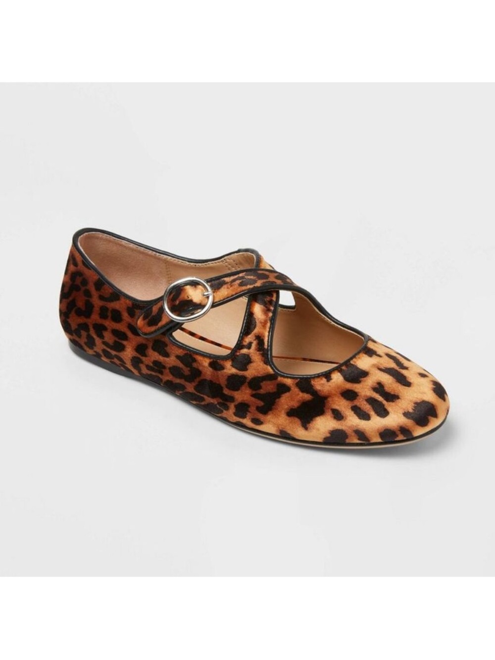 a new day Leopard Print Mary Jane Flats - Brown & Black